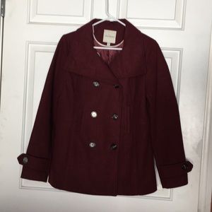Burgundy Pea Coat